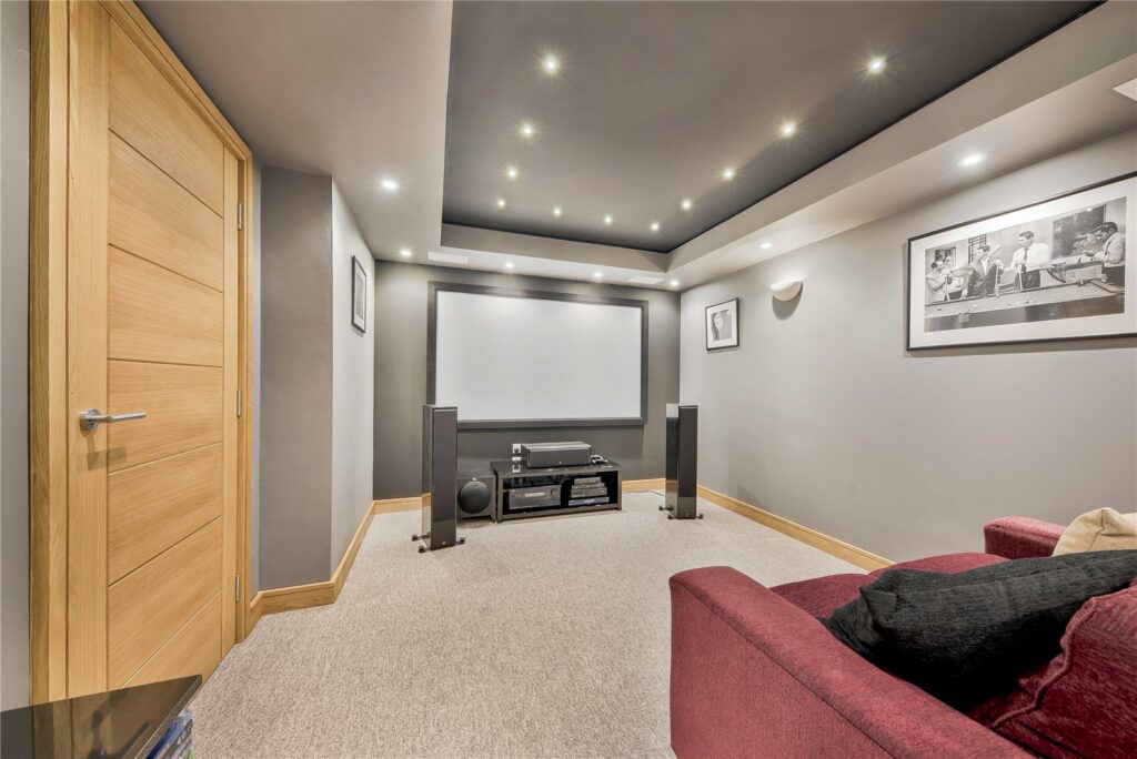 Cinema room at Meadow House Ludlow Eco-house 